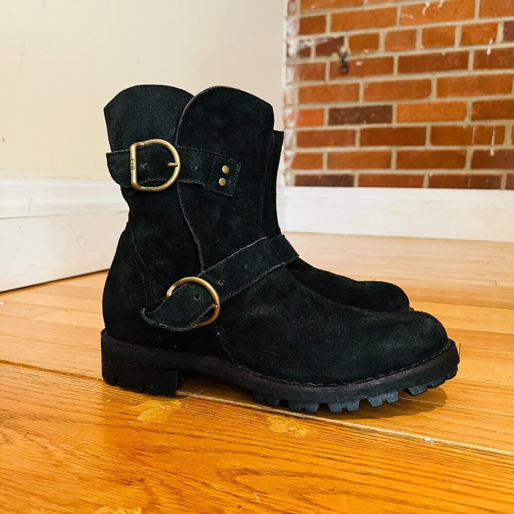 Fiorentini & Baker Suede Moto Ankle Boots- Made In Italy- Size 35 / USA 5- EUC